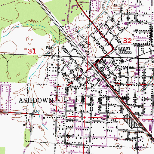 Topographic Map of Little River County Jail, AR