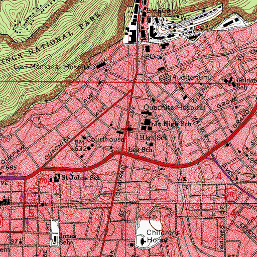 Topographic Map of Central Baptist Church, AR