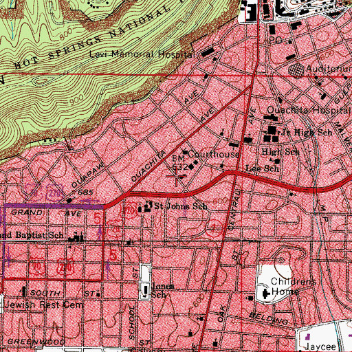 Topographic Map of Church of Christ, AR