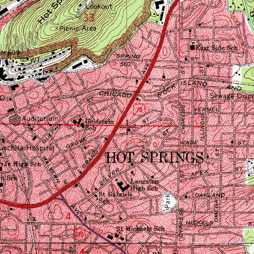 Topographic Map of Church of Christ, AR