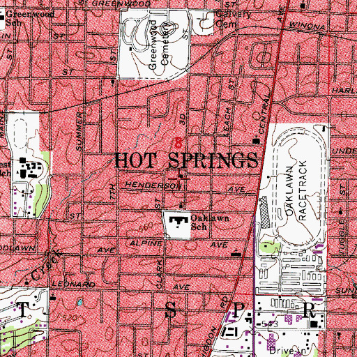 Topographic Map of Church of God, AR