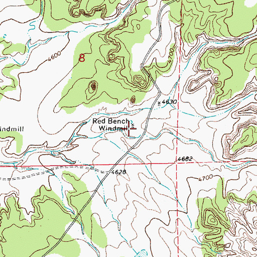 Topographic Map of Red Bench Windmill, CO