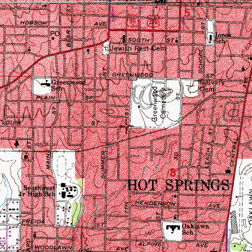 Topographic Map of First Free Will Baptist Church, AR