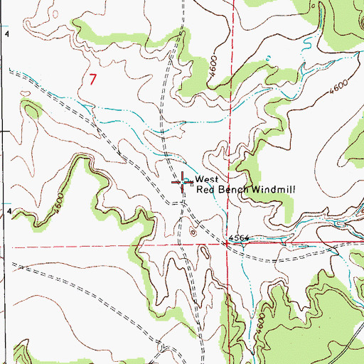 Topographic Map of West Red Bench Windmill, CO