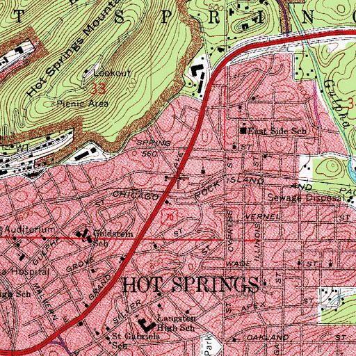 Topographic Map of Kingdom Hall of Jehovahs Witnesses, AR
