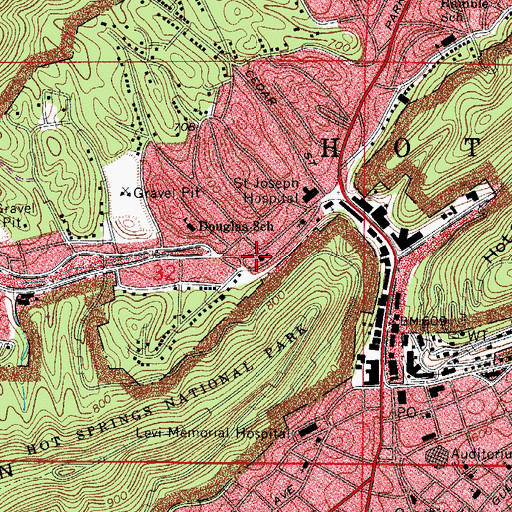 Topographic Map of Roanoke Baptist Church, AR