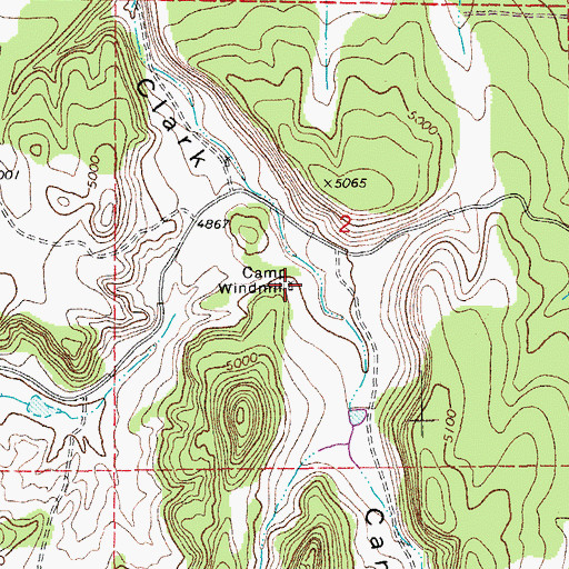Topographic Map of Camp Windmill, CO