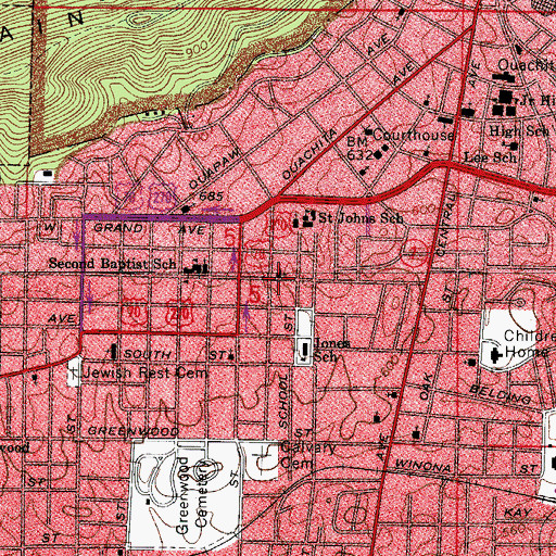 Topographic Map of Saint Paul African Methodist Episcopal Church, AR