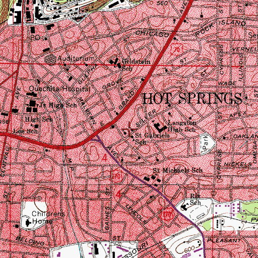 Topographic Map of Sharon Seventh Day Adventist Church, AR