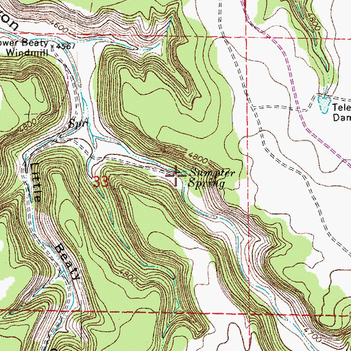 Topographic Map of Sumpter Spring, CO