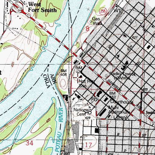 Topographic Map of Fort Smith (historical), AR