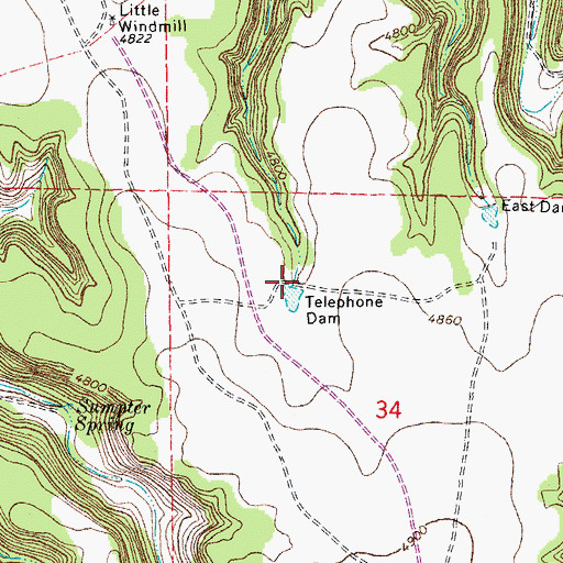 Topographic Map of Telephone Dam, CO