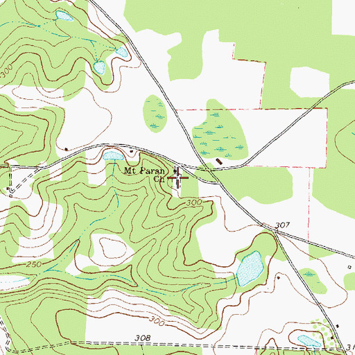 Topographic Map of Mount Paron Cemetery, GA