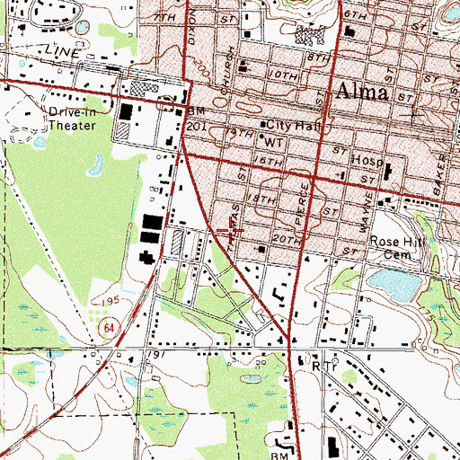 Topographic Map of Evangelistic Temple, GA