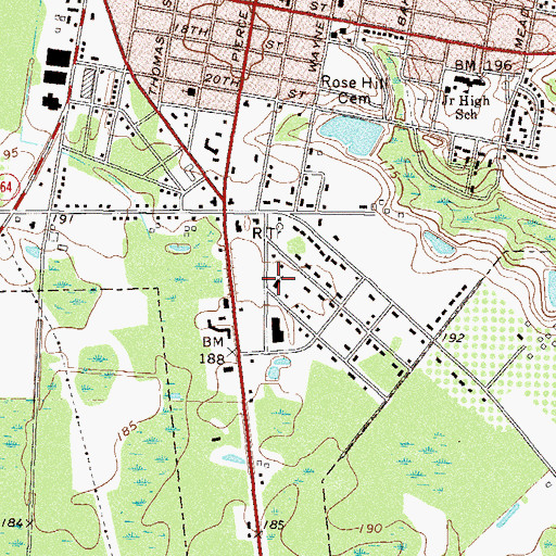 Topographic Map of Southside Church of God, GA