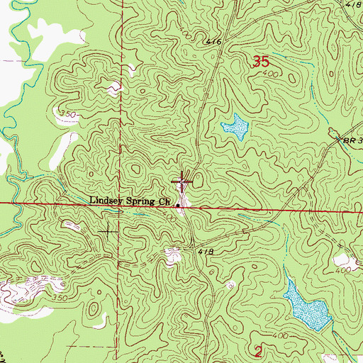 Topographic Map of Lindsey Springs Cemetery, MS