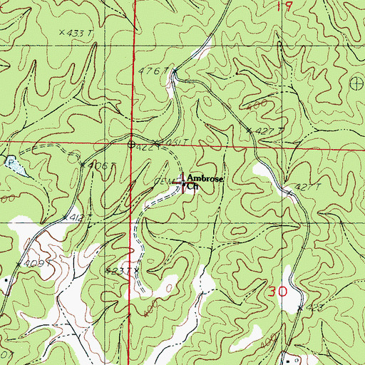 Topographic Map of Ambrose Church, MS