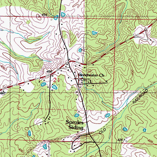 Topographic Map of Sweetwater Church, MS
