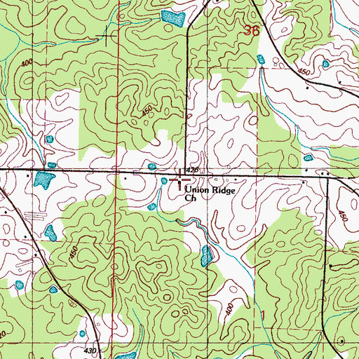 Topographic Map of Union Ridge Church, MS