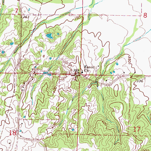 Topographic Map of Eason Cemetery, MS