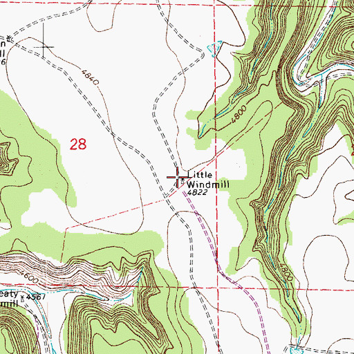 Topographic Map of Little Windmill, CO