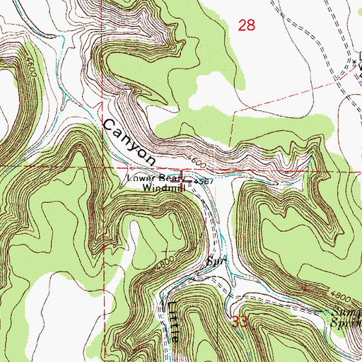 Topographic Map of Lower Beaty Windmill, CO