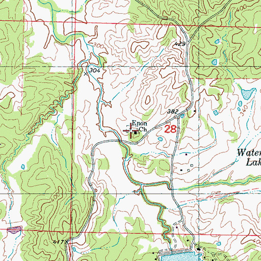 Topographic Map of Enon Cemetery, MS