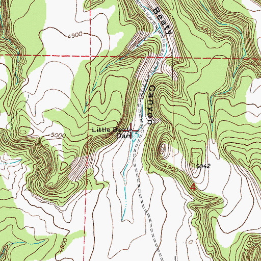 Topographic Map of Little Beaty Dam, CO
