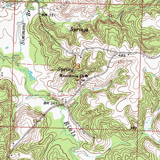 Topographic Map of Macedonia Cemetery, MS
