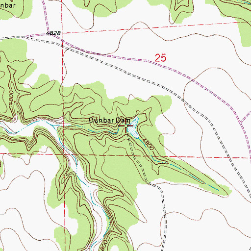 Topographic Map of Dunbar Dam, CO