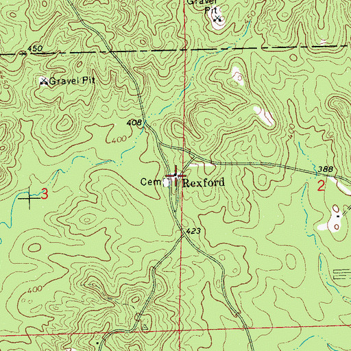 Topographic Map of Rexford Methodist Church, MS