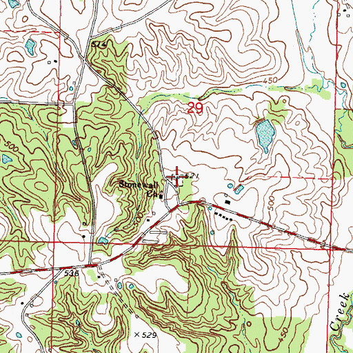 Topographic Map of Stonewall Cemetery, MS