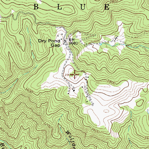 Topographic Map of Sampson Mountain, NC