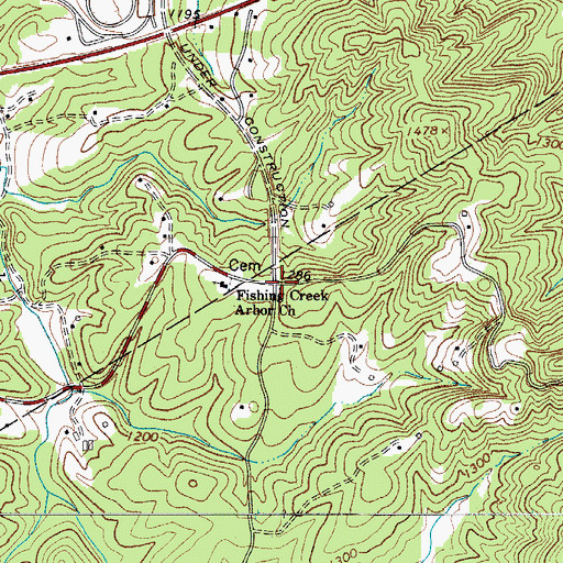 Topographic Map of Fishing Creek, NC