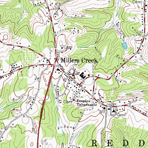 Topographic Map of Friendship Church, NC