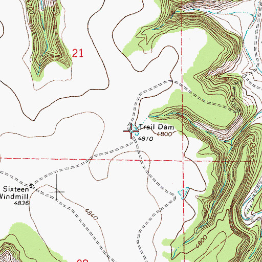 Topographic Map of Trail Dam, CO