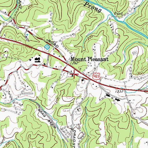 Topographic Map of Mount Pleasant Church, NC