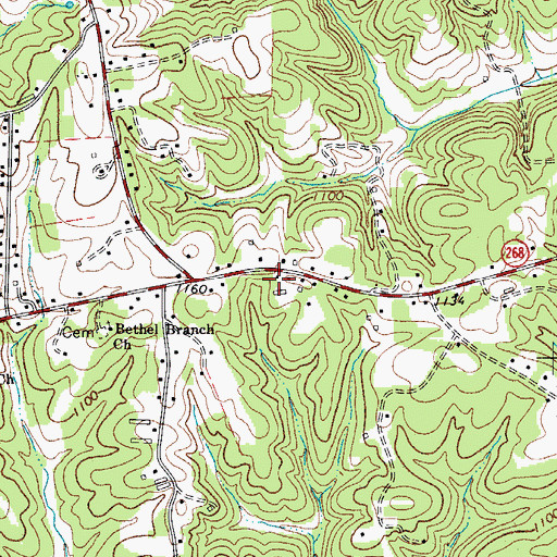 Topographic Map of Oak Grove School (historical), NC