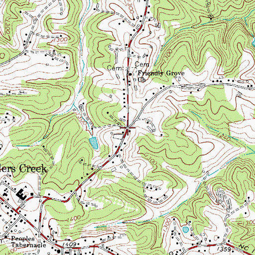 Topographic Map of Pearson Store (historical), NC
