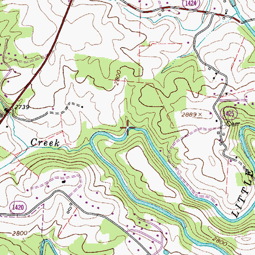 Topographic Map of Duncan Mill (historical), NC