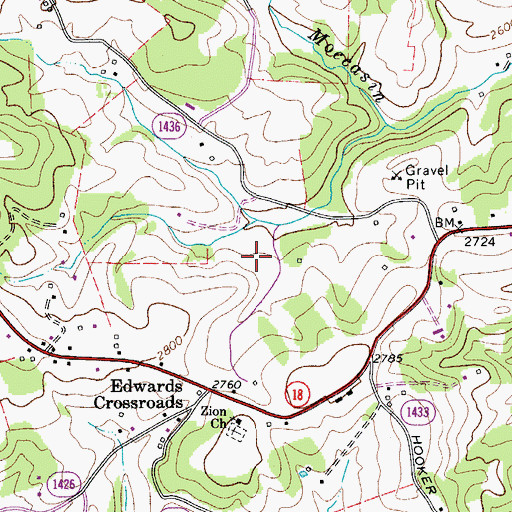 Topographic Map of Evans Mill (historical), NC