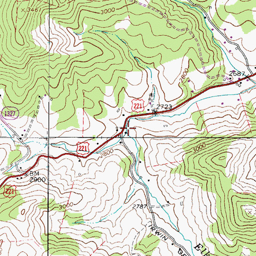 Topographic Map of Irwin Mill (historical), NC