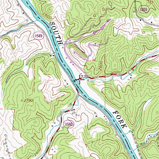 Topographic Map of Kings Creek, NC