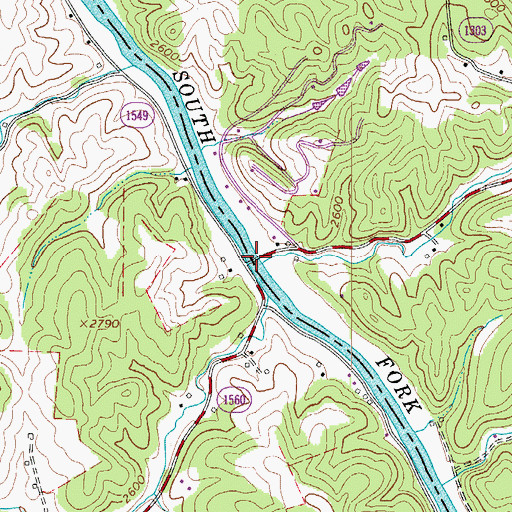 Topographic Map of Kings Creek Ford, NC