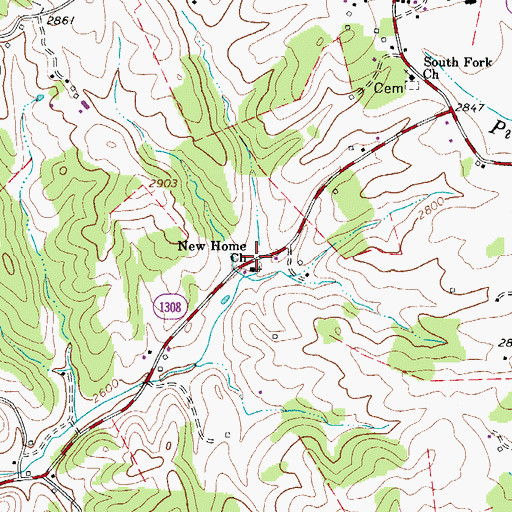 Topographic Map of Kings Creek School (historical), NC