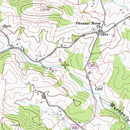 Topographic Map of Maines Mill (historical), NC