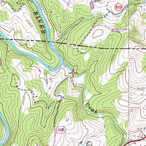 Topographic Map of McClain Mill (historical), NC