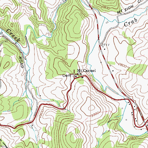 Topographic Map of Mount Carmel Cemetery, NC