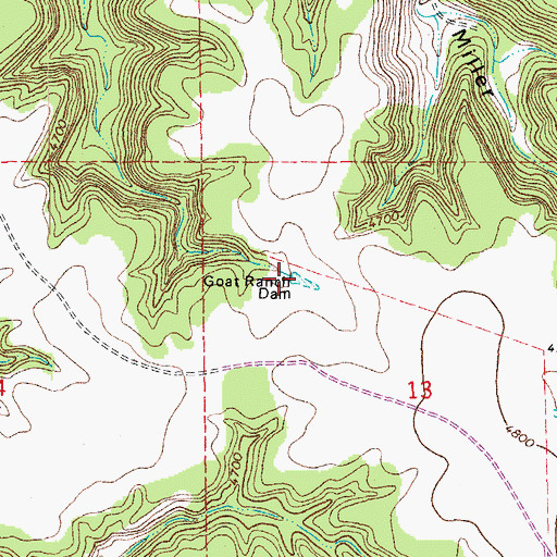 Topographic Map of Goat Ranch Dam, CO