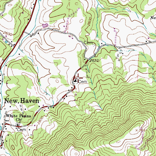 Topographic Map of New Haven Church of the Brethren, NC